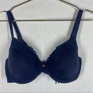 Natori Blue Lace Bra Adjustable Straps 36C